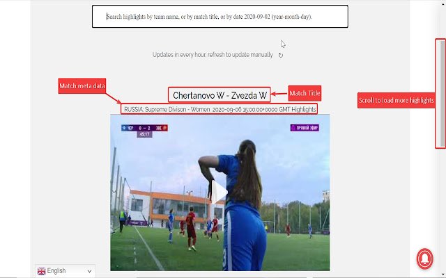 L'ultima edizione Facebook di Football Highlights dal Chrome Web Store verrà eseguita con OffiDocs Chromium online