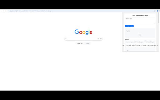 LaTeX Math Formula Editor  from Chrome web store to be run with OffiDocs Chromium online