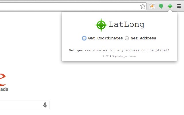 Chrome 웹 스토어의 LatLong이 온라인에서 OffiDocs Chromium과 함께 실행됨