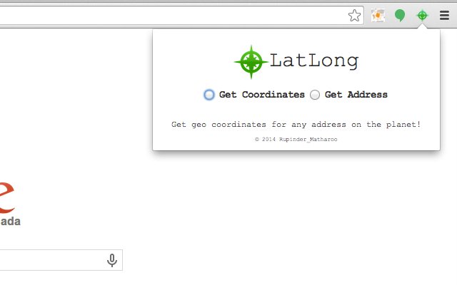 OffiDocs Chromium ഓൺലൈനിൽ പ്രവർത്തിപ്പിക്കുന്നതിന് Chrome വെബ് സ്റ്റോറിൽ നിന്നുള്ള LatLong