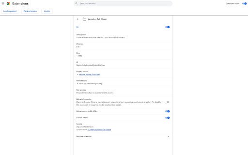 Launcher Tab Closer  from Chrome web store to be run with OffiDocs Chromium online