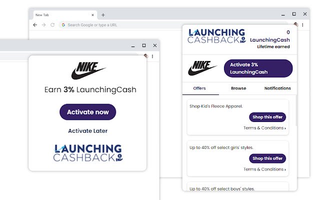 LaunchingCashback® Shopping button  from Chrome web store to be run with OffiDocs Chromium online