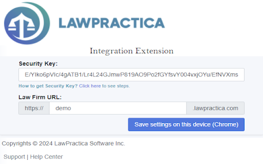 LawPractica Integration Extension  from Chrome web store to be run with OffiDocs Chromium online
