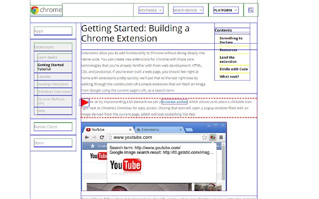 Layout Debugger mula sa Chrome web store na tatakbo sa OffiDocs Chromium online