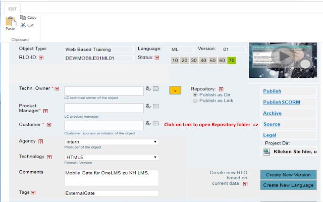 LCMS Repository Relink  from Chrome web store to be run with OffiDocs Chromium online