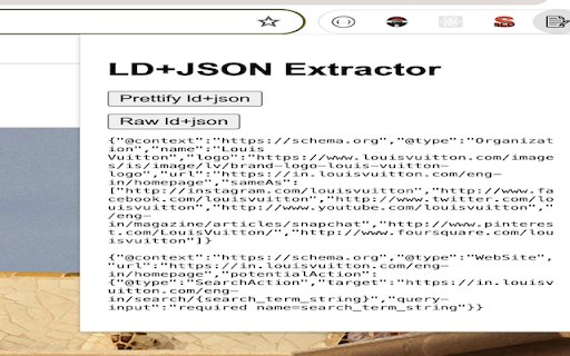 LD+JSON Extractor  from Chrome web store to be run with OffiDocs Chromium online