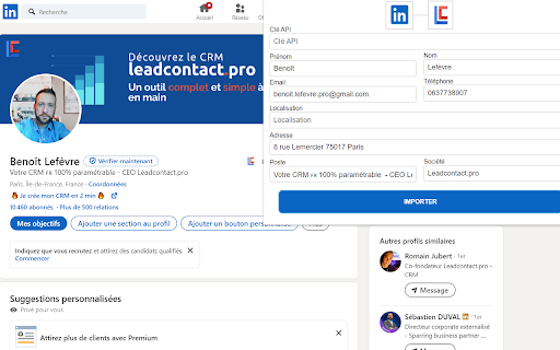 Leadcontact for Linkedin  from Chrome web store to be run with OffiDocs Chromium online