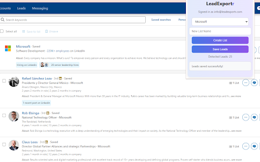 LeadExportr  from Chrome web store to be run with OffiDocs Chromium online