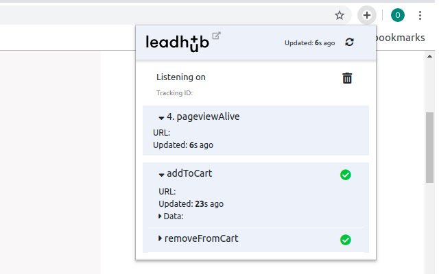 Leadhub Pixel Helper da Chrome Web Store para ser executado com OffiDocs Chromium online