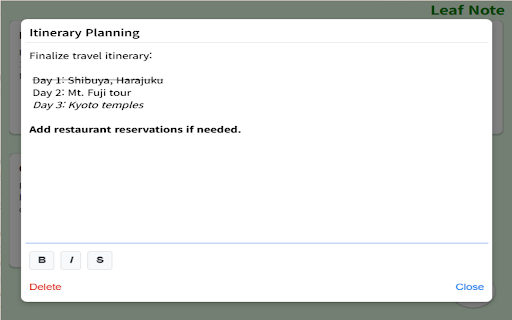 LeafNote  from Chrome web store to be run with OffiDocs Chromium online