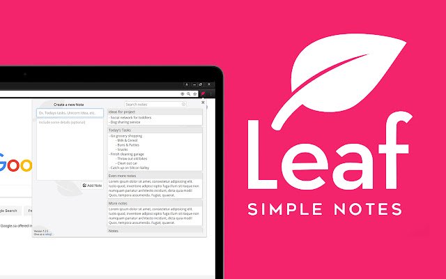 Leaf: ملاحظات بسيطة من متجر Chrome الإلكتروني ليتم تشغيلها باستخدام OffiDocs Chromium عبر الإنترنت