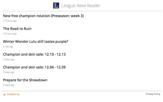 League of Legends News  from Chrome web store to be run with OffiDocs Chromium online