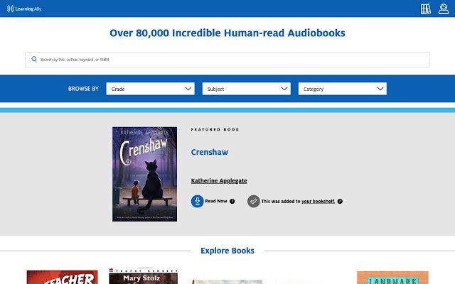 Nauka Ally Audiobooks ze sklepu internetowego Chrome do uruchamiania z OffiDocs Chromium online