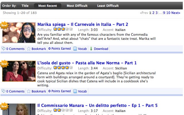 Lernen Sie Italienisch mit Yabla aus dem Chrome-Webshop, um es mit OffiDocs Chromium online auszuführen
