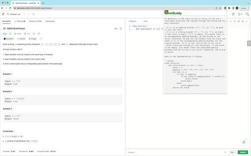 LeetBuddy  from Chrome web store to be run with OffiDocs Chromium online