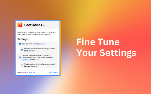 LeetCode++  from Chrome web store to be run with OffiDocs Chromium online