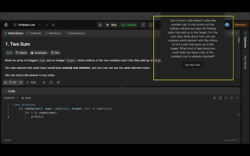 Leetcode Buddy  from Chrome web store to be run with OffiDocs Chromium online