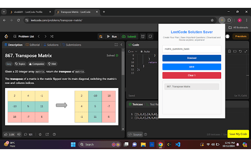 Leetcode Solution downloader  from Chrome web store to be run with OffiDocs Chromium online
