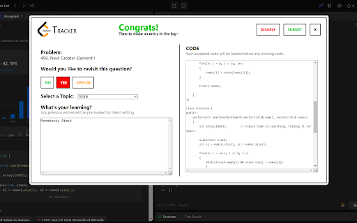 LeetCode Tracker  from Chrome web store to be run with OffiDocs Chromium online