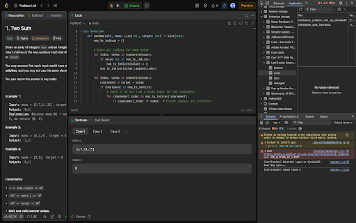 LeetTracker Extension  from Chrome web store to be run with OffiDocs Chromium online