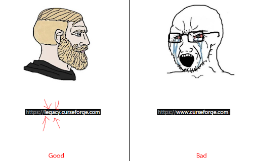 Legacy Curseforge  from Chrome web store to be run with OffiDocs Chromium online