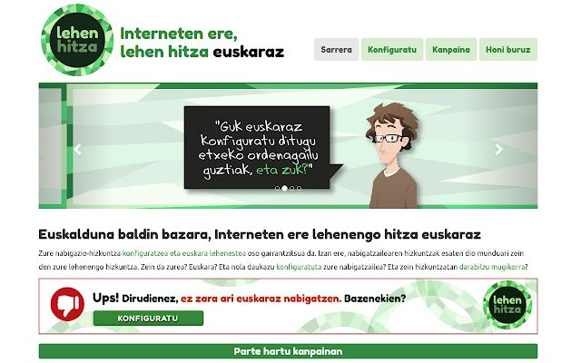 Lehen hitza euskaraz uit de Chrome-webwinkel voor gebruik met OffiDocs Chromium online