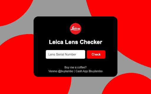 Leica Lens Checker from Chrome web store to be run with OffiDocs Chromium online Leica Lens Checker from Chrome web store to be run with OffiDocs Chromium online