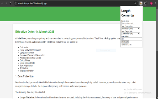 Length Converter  from Chrome web store to be run with OffiDocs Chromium online
