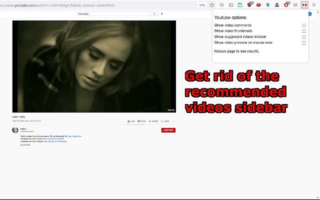 Less Addictive Youtube  from Chrome web store to be run with OffiDocs Chromium online