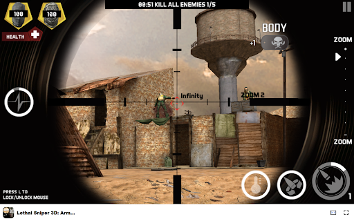 Lethal Sniper 3D: Army Soldier Complete sniper tasks! from Chrome web store to be run with OffiDocs Chromium online Lethal Sniper 3D: Army Soldier Complete sniper tasks! from Chrome web store to be run with OffiDocs Chromium online