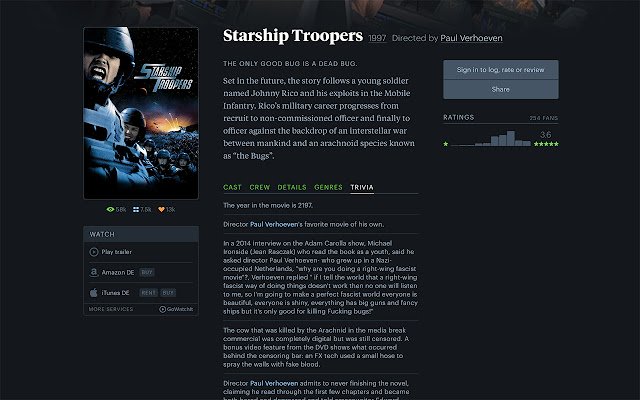 Letterboxd IMDb Trivia de la boutique en ligne Chrome à exécuter avec OffiDocs Chromium en ligne