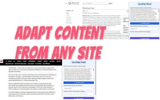 LevelUp Read  from Chrome web store to be run with OffiDocs Chromium online