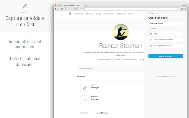 Lever Hire Extension  from Chrome web store to be run with OffiDocs Chromium online