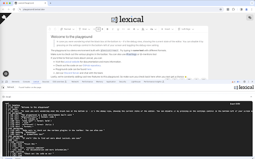 Lexical Developer Tools from Chrome web store to be run with OffiDocs Chromium online Lexical Developer Tools from Chrome web store to be run with OffiDocs Chromium online