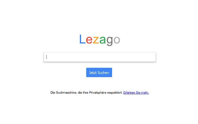 Lezago Go Die Privatsphäre Suchmaschine  from Chrome web store to be run with OffiDocs Chromium online