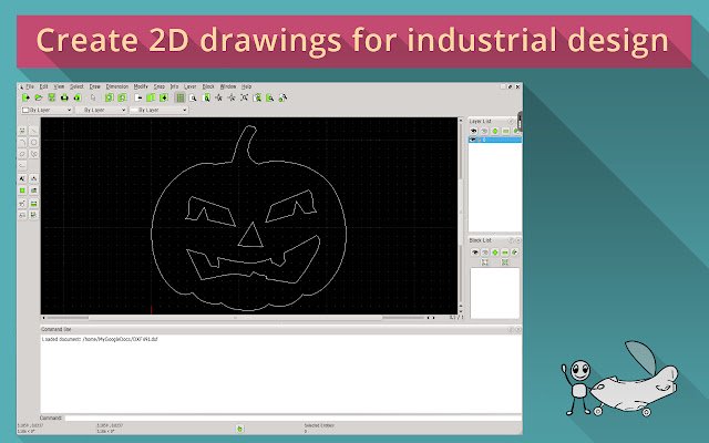 LibreCAD di rollApp dari toko web Chrome untuk dijalankan dengan OffiDocs Chromium online