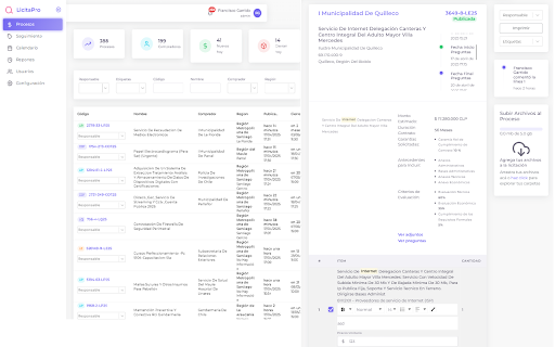 LicitaPro Integración con MercadoPublico  from Chrome web store to be run with OffiDocs Chromium online