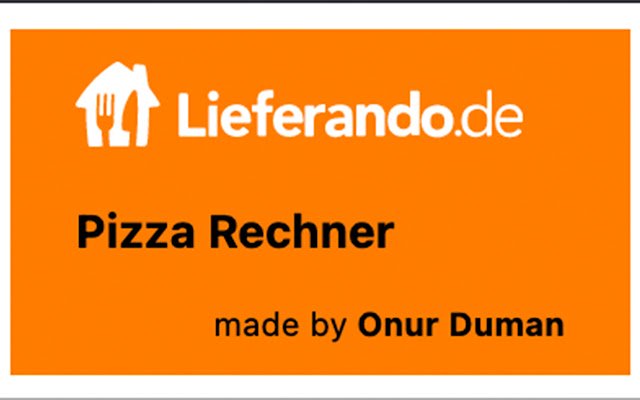 Chrome web mağazasından Lieferando Pizza Rechner, OffiDocs Chromium çevrimiçi ile çalıştırılacak