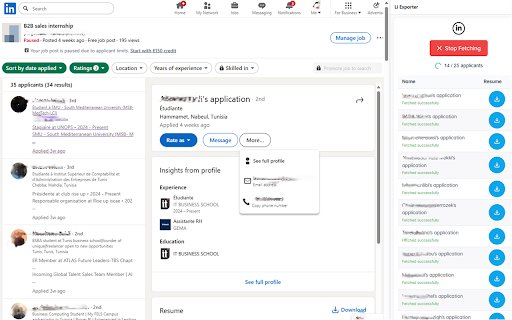 Li Exporter  from Chrome web store to be run with OffiDocs Chromium online
