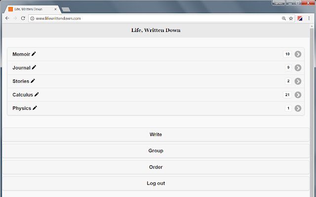 Life, Written Down  from Chrome web store to be run with OffiDocs Chromium online