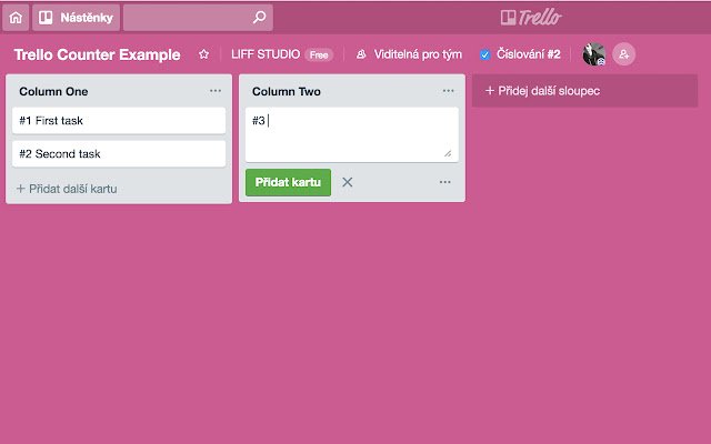 Liff Trello Counter ze sklepu internetowego Chrome do uruchomienia z OffiDocs Chromium online