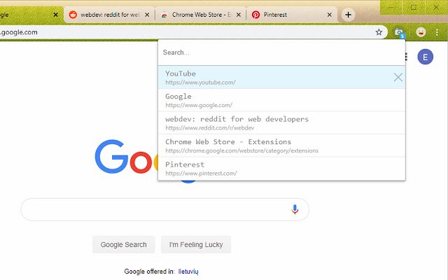 Lightweight Tab Search  from Chrome web store to be run with OffiDocs Chromium online