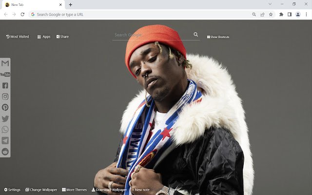 Le fond d'écran Lil Uzi Vert de la boutique en ligne Chrome doit être exécuté avec OffiDocs Chromium en ligne