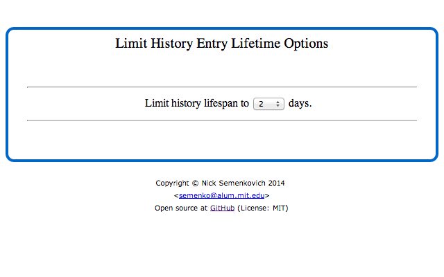 จำกัด อายุการใช้งานประวัติจาก Chrome เว็บสโตร์ให้ทำงานด้วย OffiDocs Chromium ออนไลน์