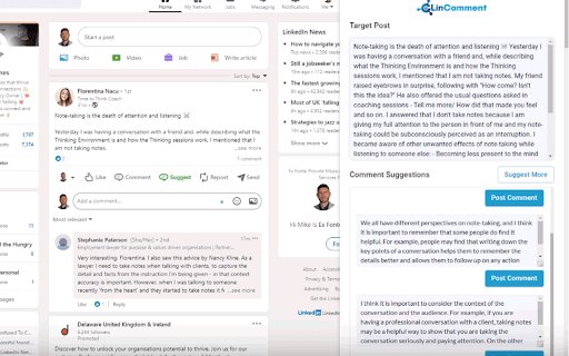 LinComment  from Chrome web store to be run with OffiDocs Chromium online