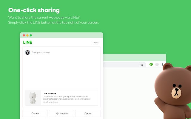 LINE Share  from Chrome web store to be run with OffiDocs Chromium online