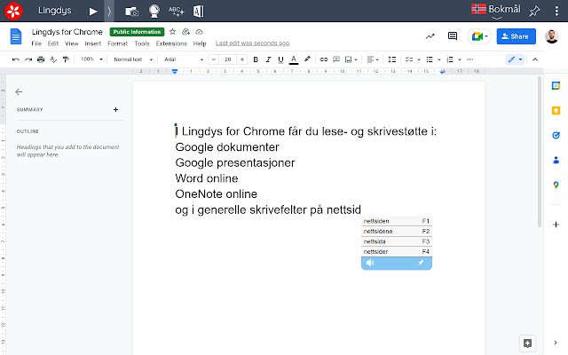 Lingdys for Chrome  from Chrome web store to be run with OffiDocs Chromium online
