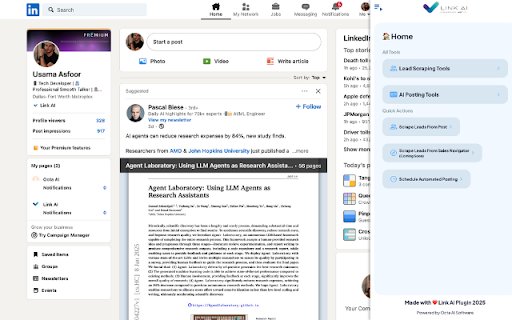 Link AI Chrome Plugin www.linkdotai.com  from Chrome web store to be run with OffiDocs Chromium online