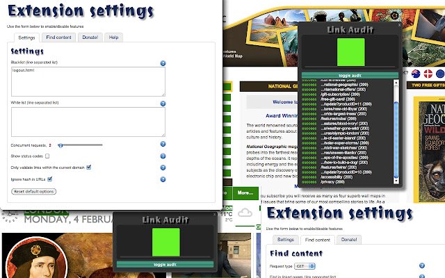 Link Audit Checker, find invalid content.  from Chrome web store to be run with OffiDocs Chromium online