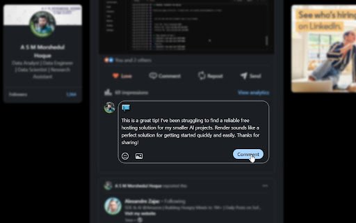LinkedGage  from Chrome web store to be run with OffiDocs Chromium online